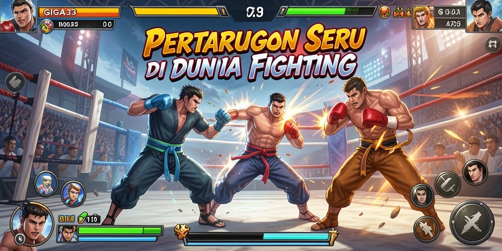 Tampilan gameplay GIGA33 yang mendebarkan di arena Fighting.