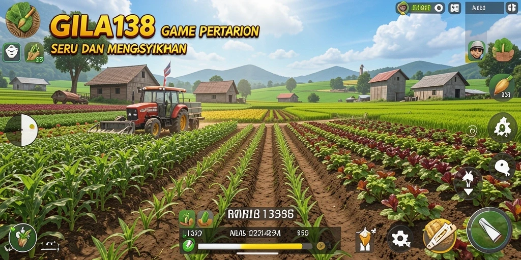 Gameplay GILA138 menampilkan aktivitas pertanian yang seru dan interaktif.
