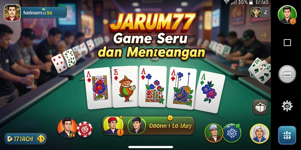 Tampilan gameplay JARUM77 yang seru dalam permainan Domino.