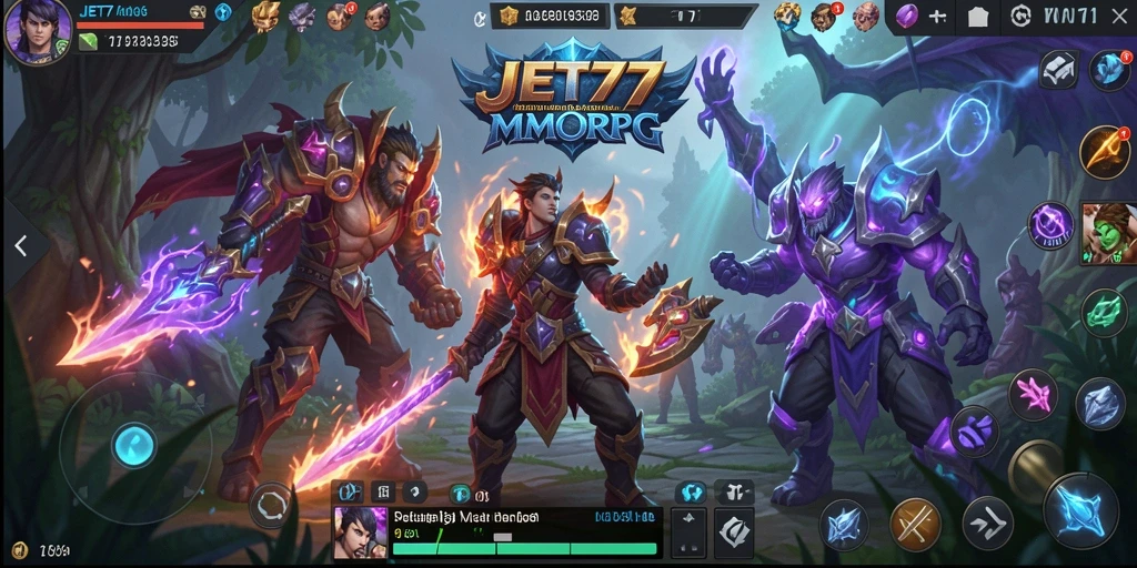 Gameplay JET77 menampilkan para pemain berpetualang di dunia fantasi.