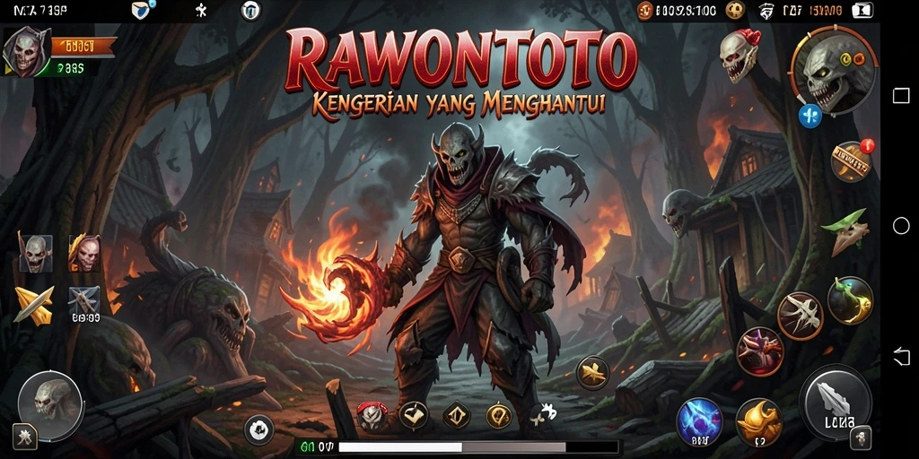 Screenshot gameplay RAWONTOTO yang menegangkan dengan suasana gelap.