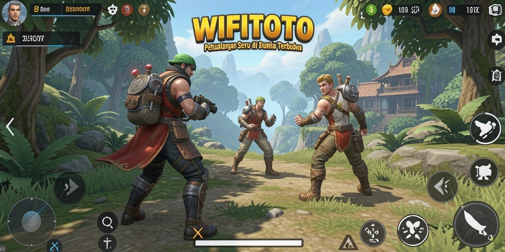 Screenshot gameplay WIFITOTO dengan tampilan dunia terbuka yang luas.